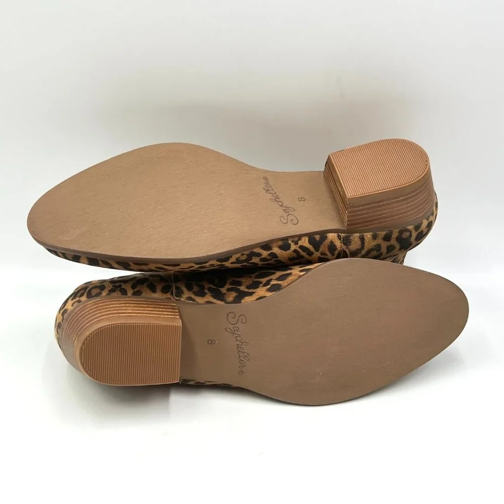 Seychelles Womens Size 8 Waiting For You Leopard Cheetah‎ Leather Ankle Boots